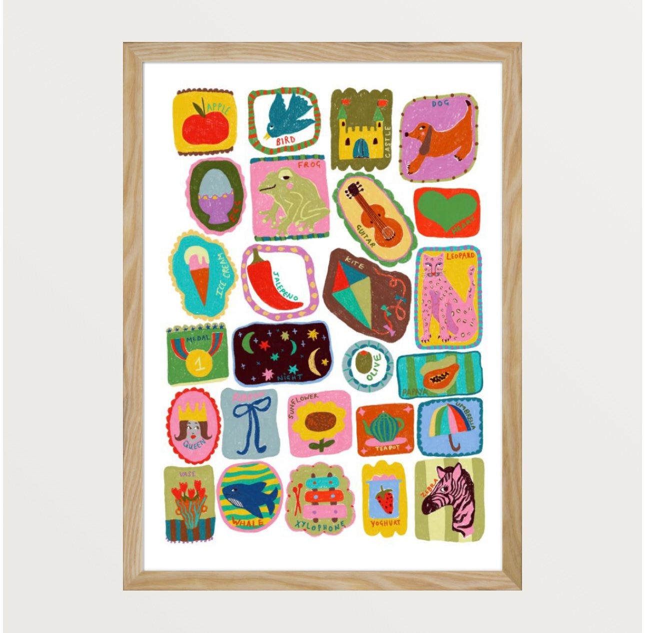 A-Z Illustrated Art Print