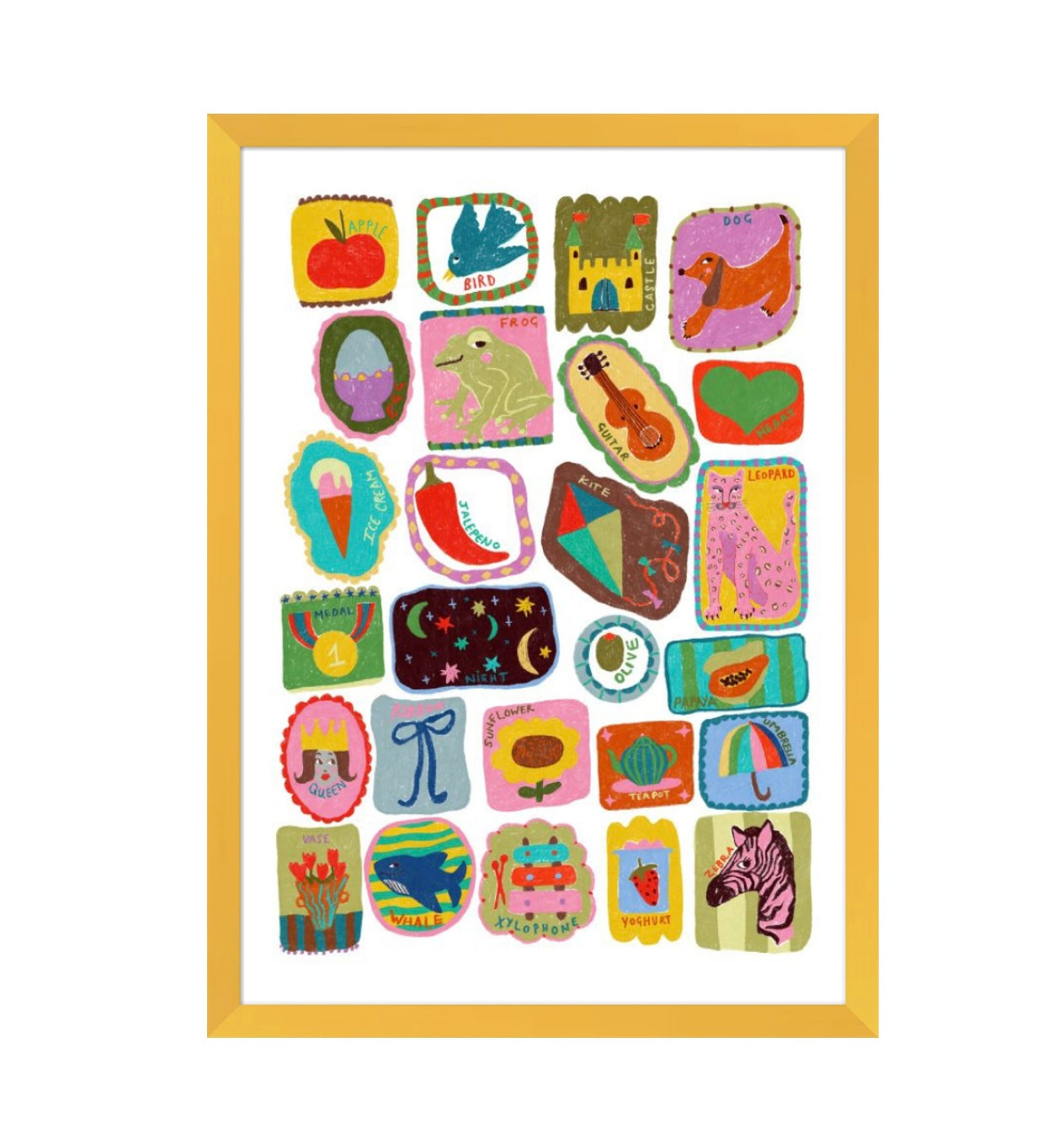 A-Z Illustrated Art Print