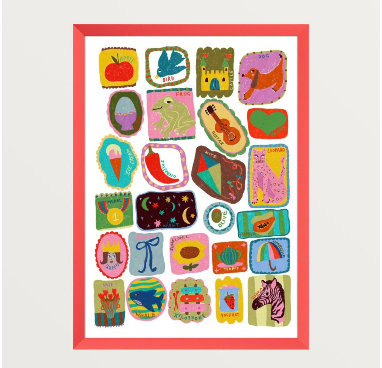 A-Z Illustrated Art Print