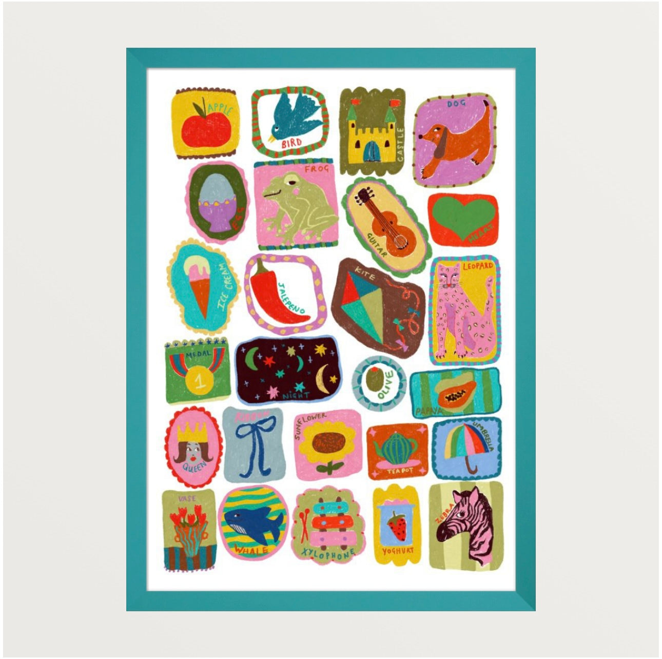 A-Z Illustrated Art Print