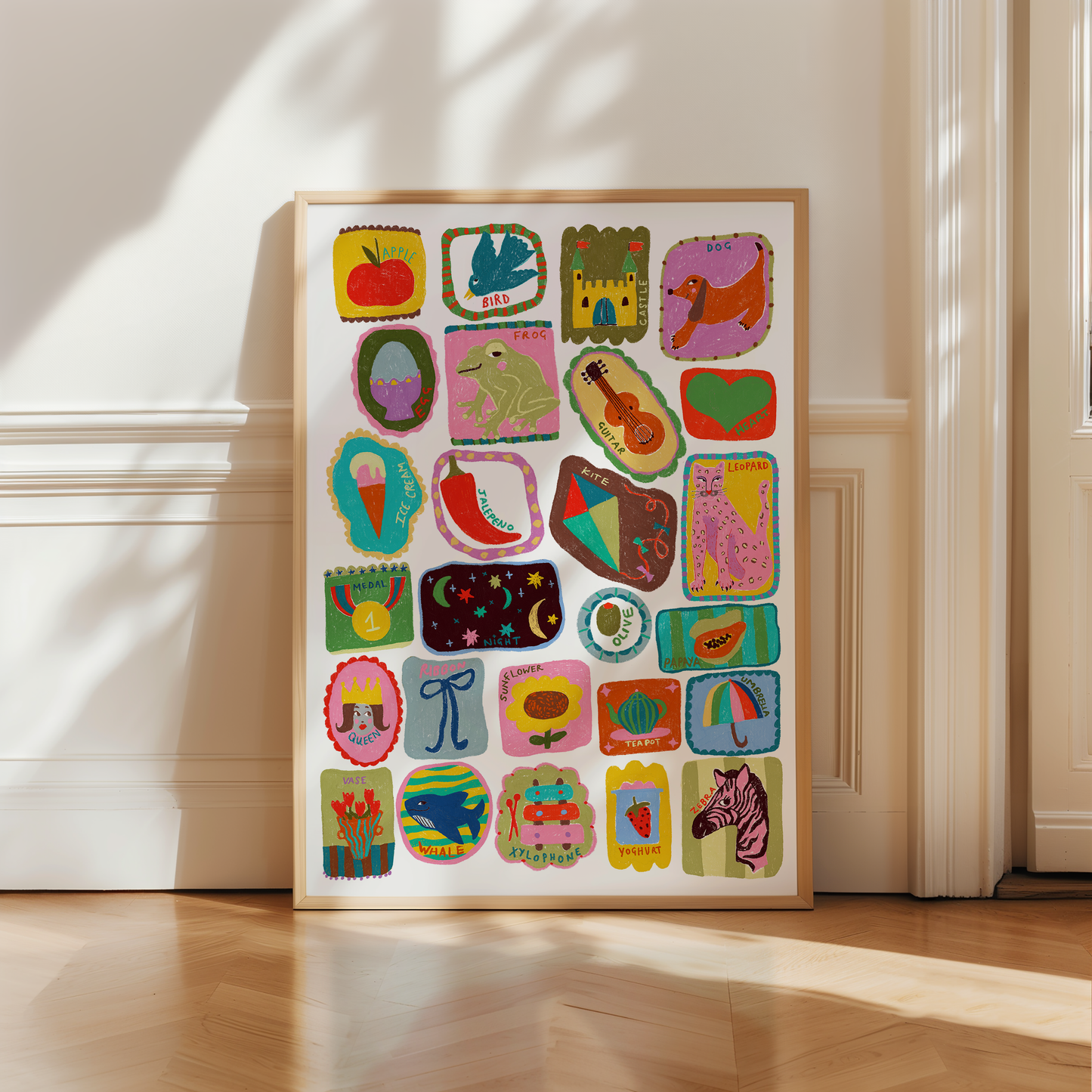 A-Z Illustrated Art Print