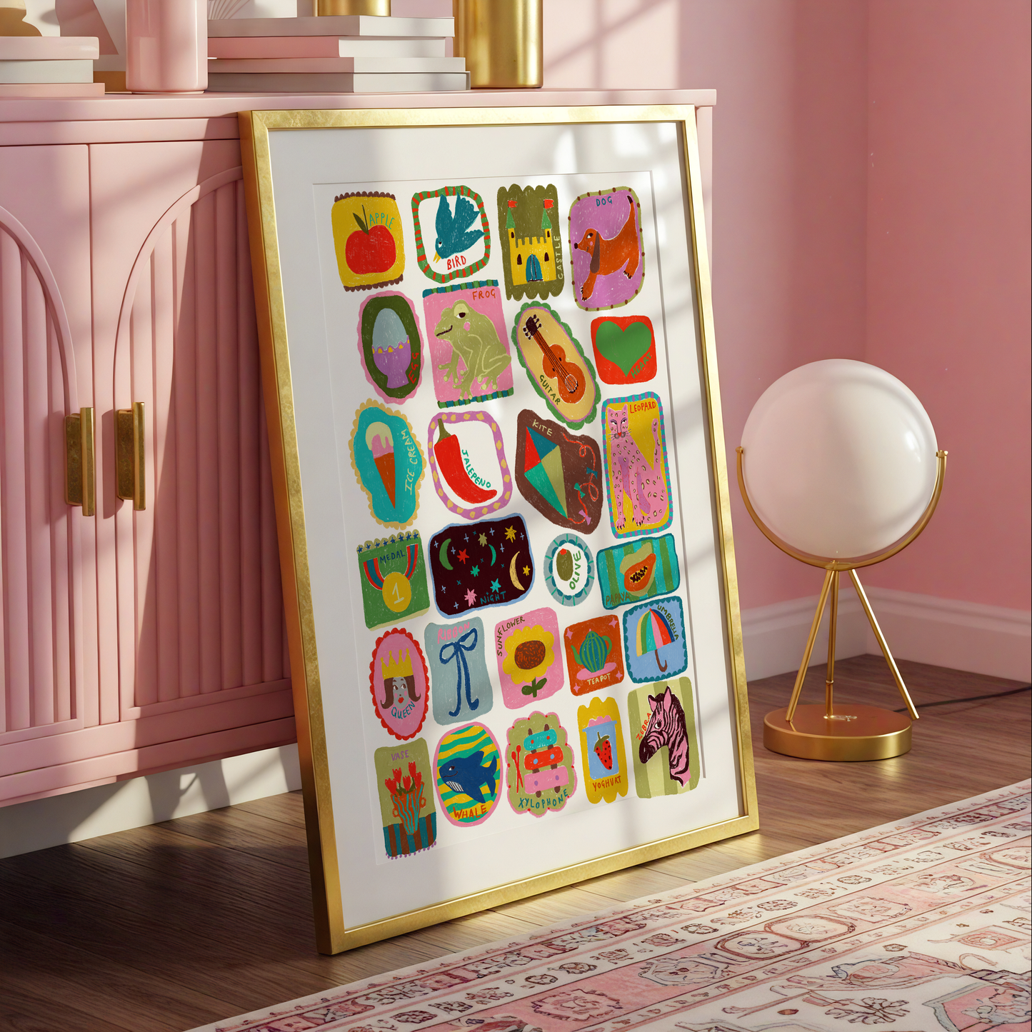 A-Z Illustrated Art Print