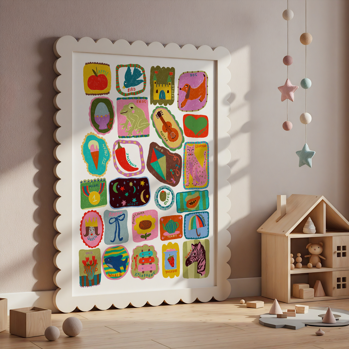 A-Z Illustrated Art Print