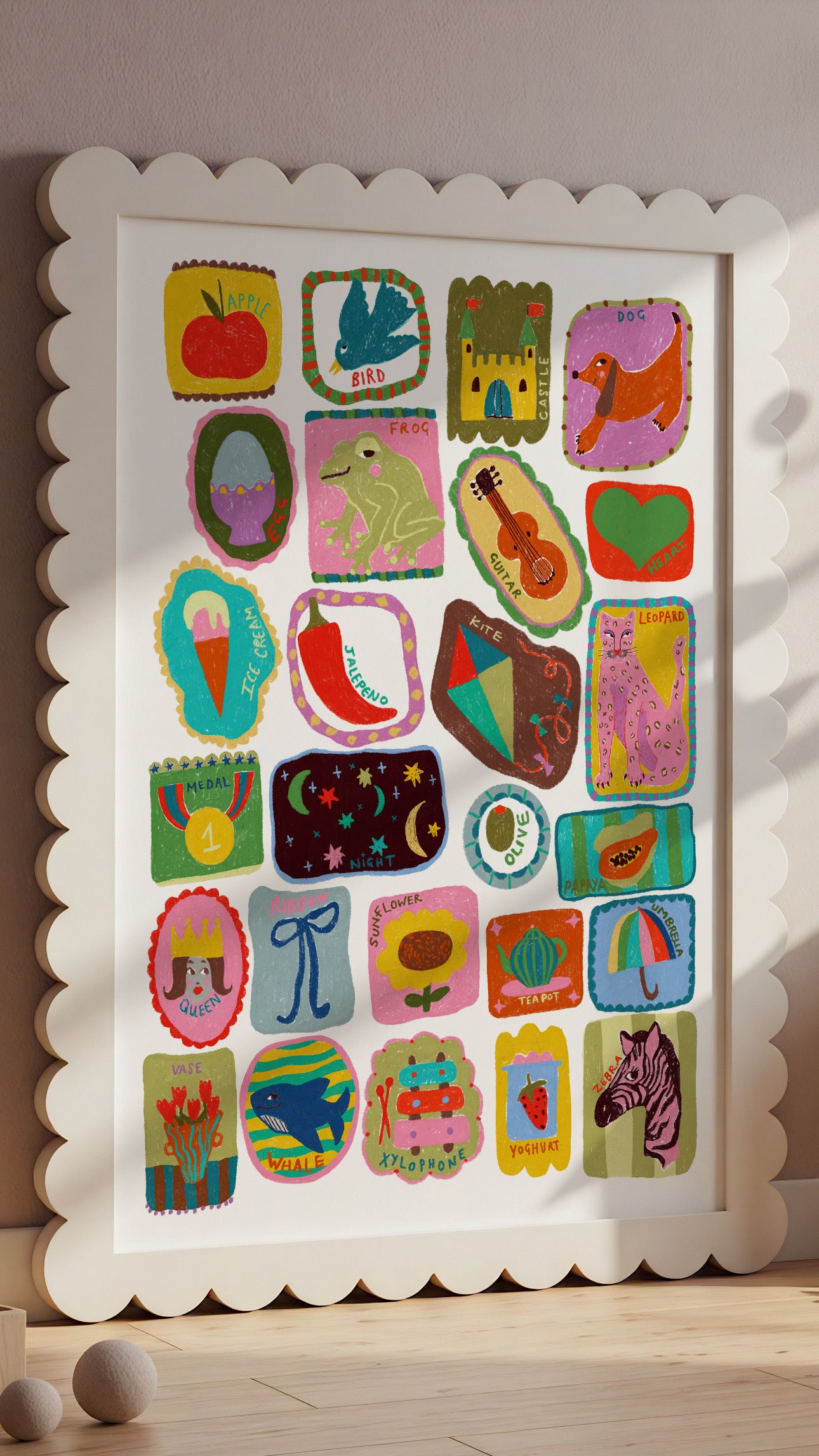 A-Z Illustrated Art Print